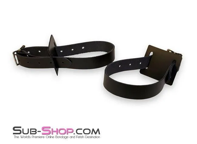 0749A      Chair and Bedpost Bondage Straps Pair, Black Leather