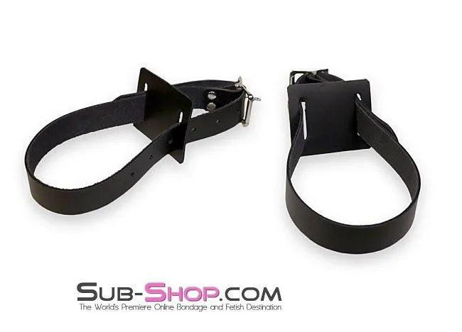0749A      Chair and Bedpost Bondage Straps Pair, Black Leather