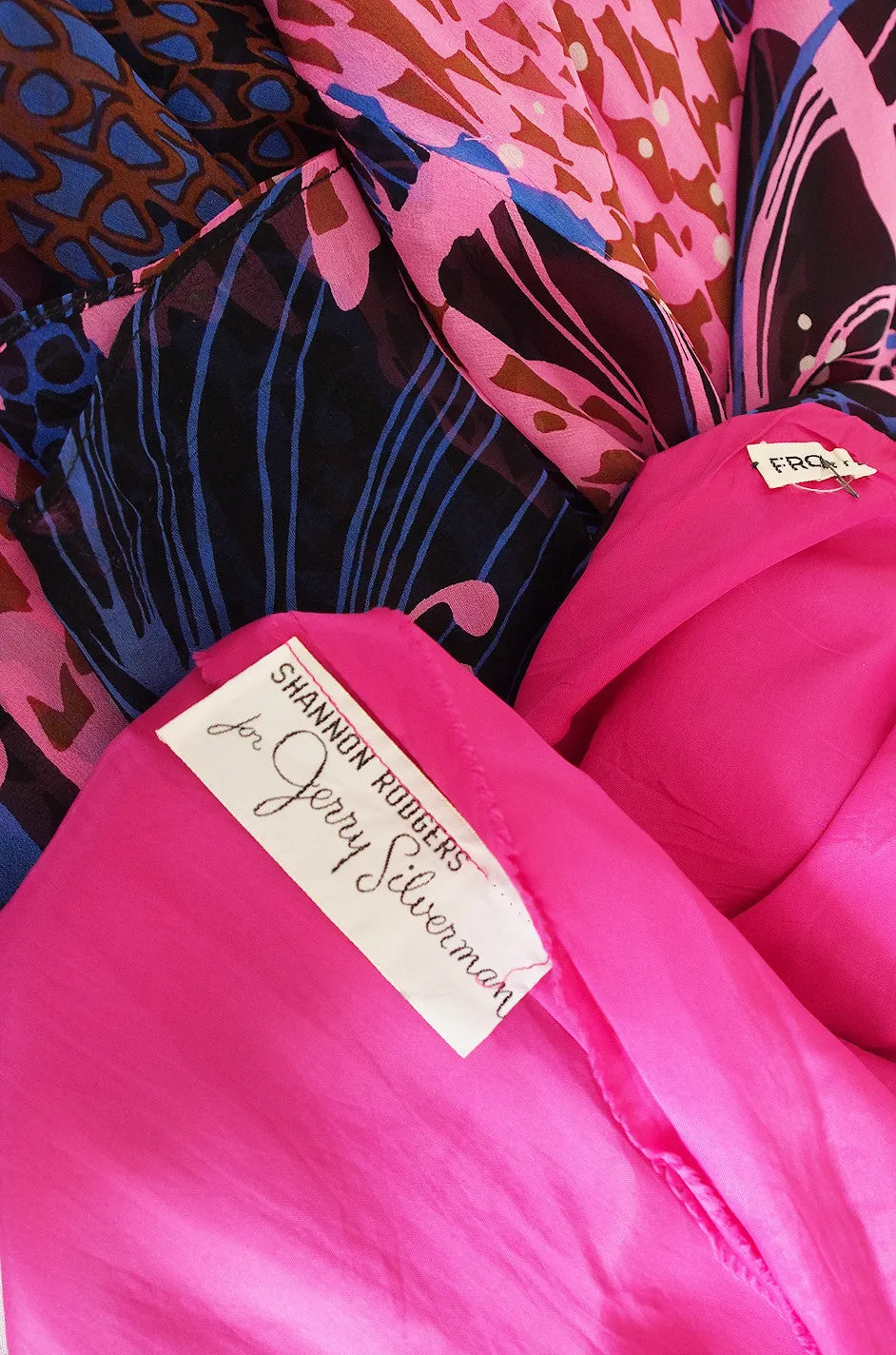 1960s One Shoulder Silk Chiffon Jerry Silverman Dress