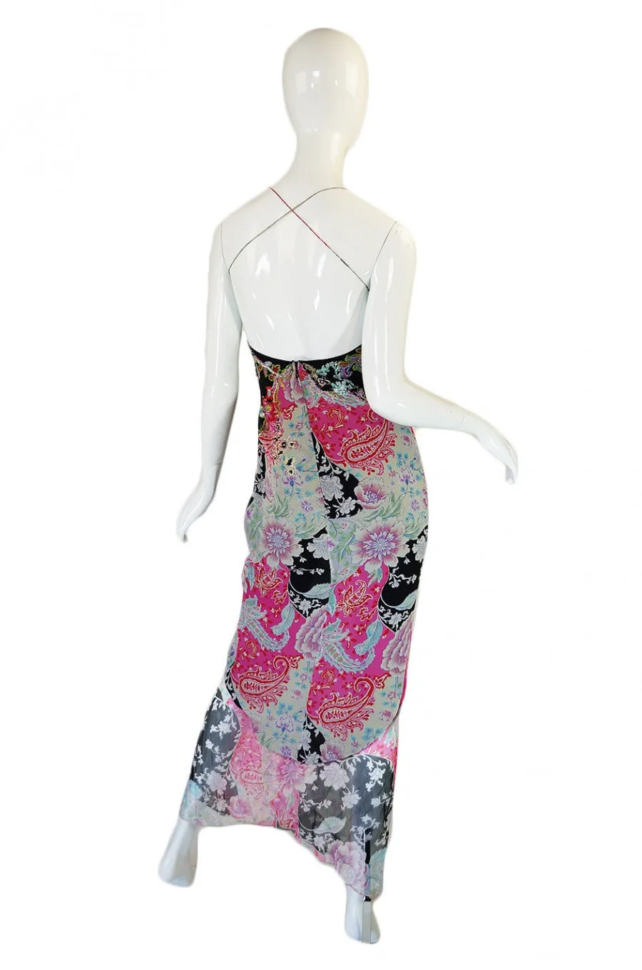 1990s Beaded Silk Ungaro Maxi Dress