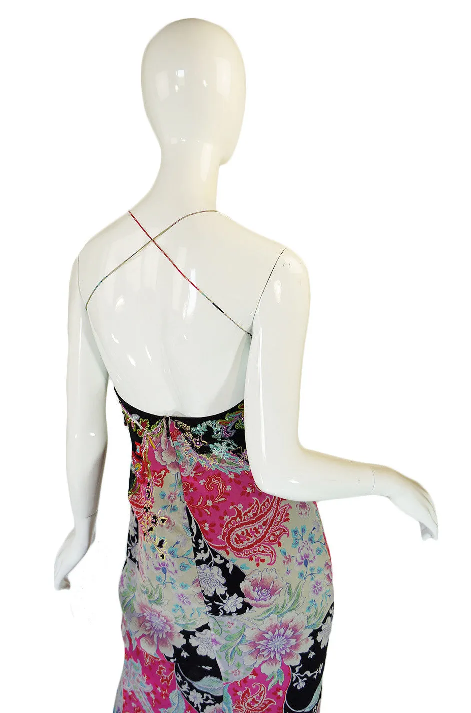 1990s Beaded Silk Ungaro Maxi Dress