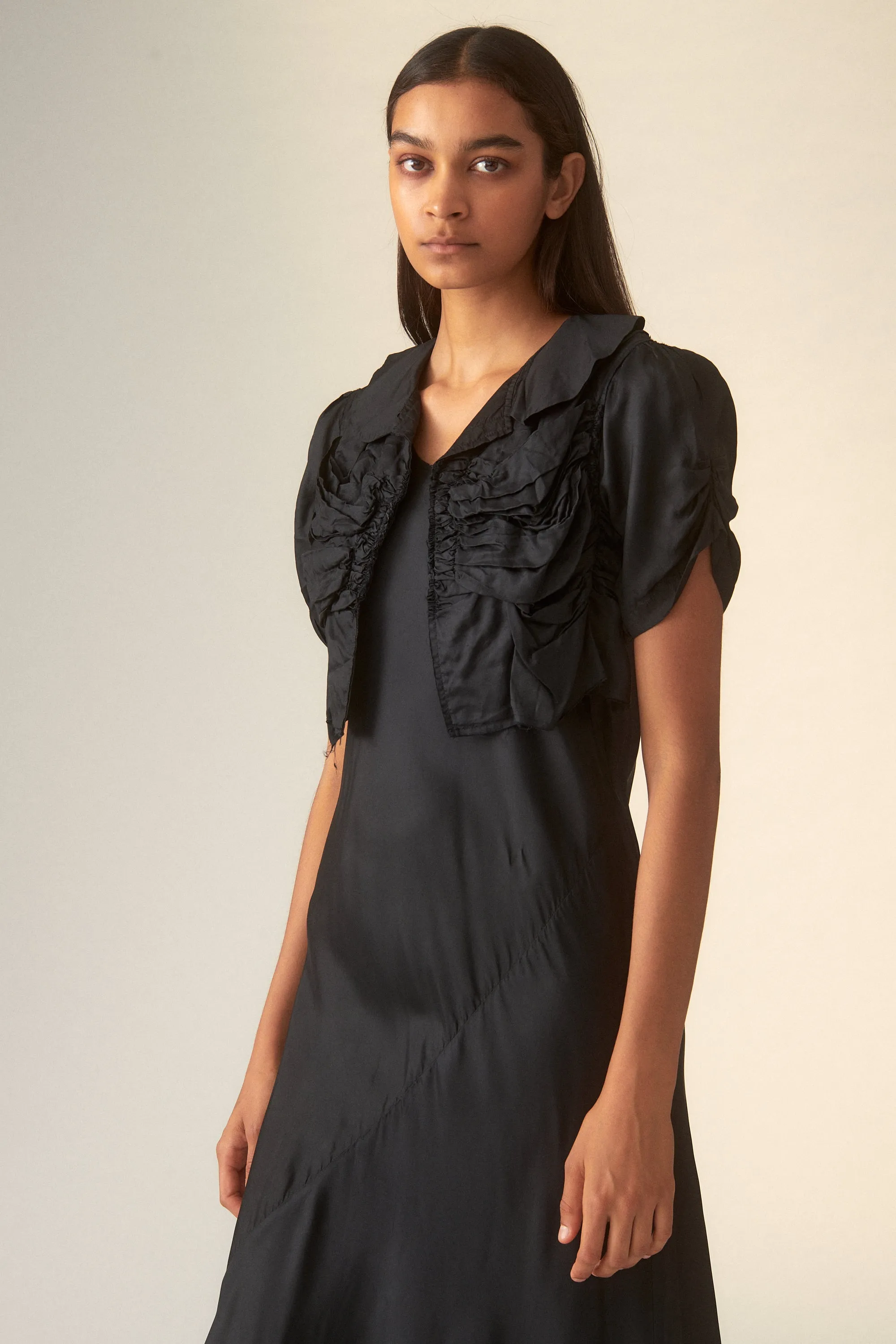 1990s CdG Bias Cut Dress with Ruched Waistcoat