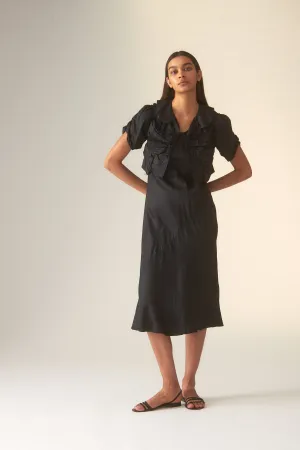 1990s CdG Bias Cut Dress with Ruched Waistcoat