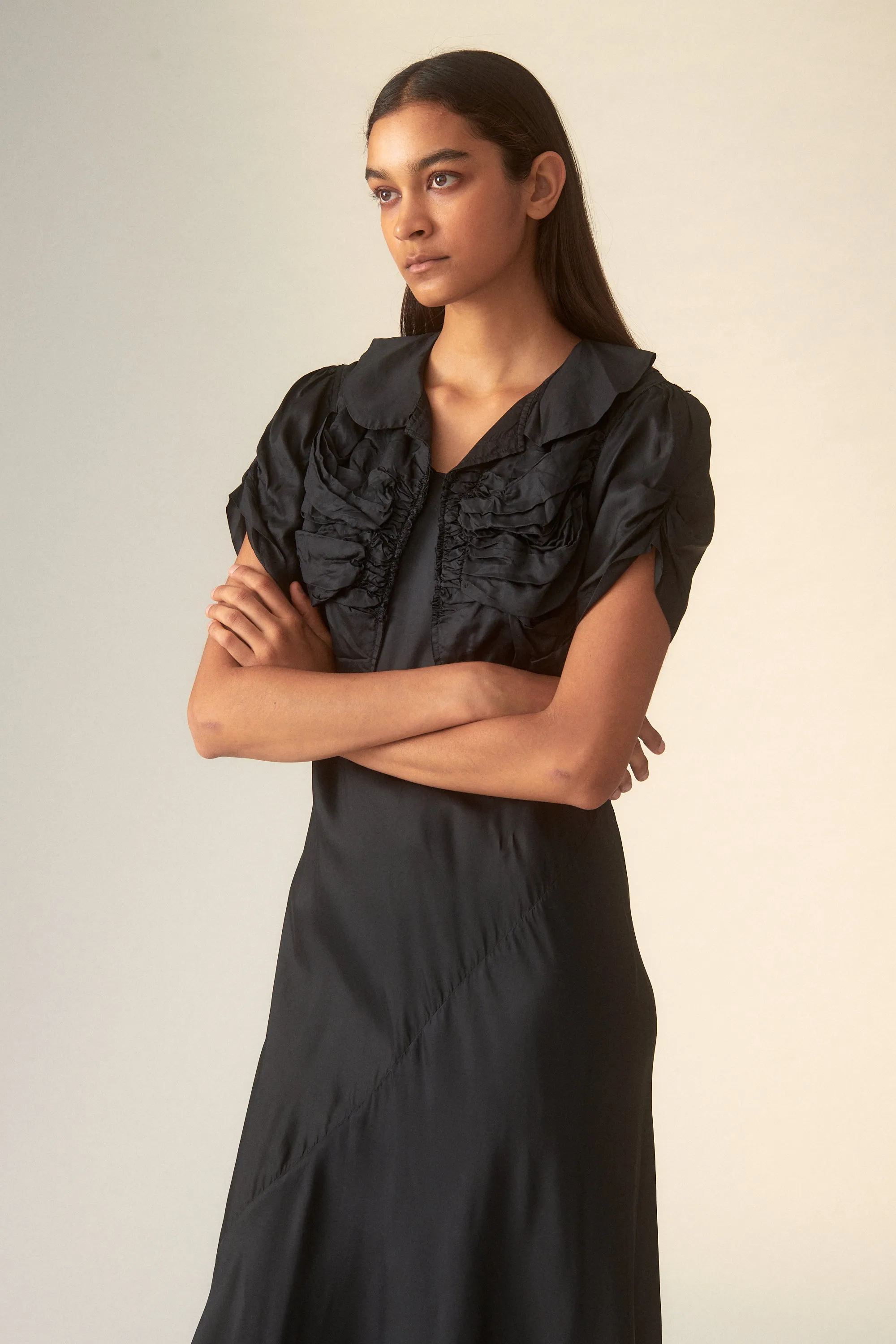 1990s CdG Bias Cut Dress with Ruched Waistcoat