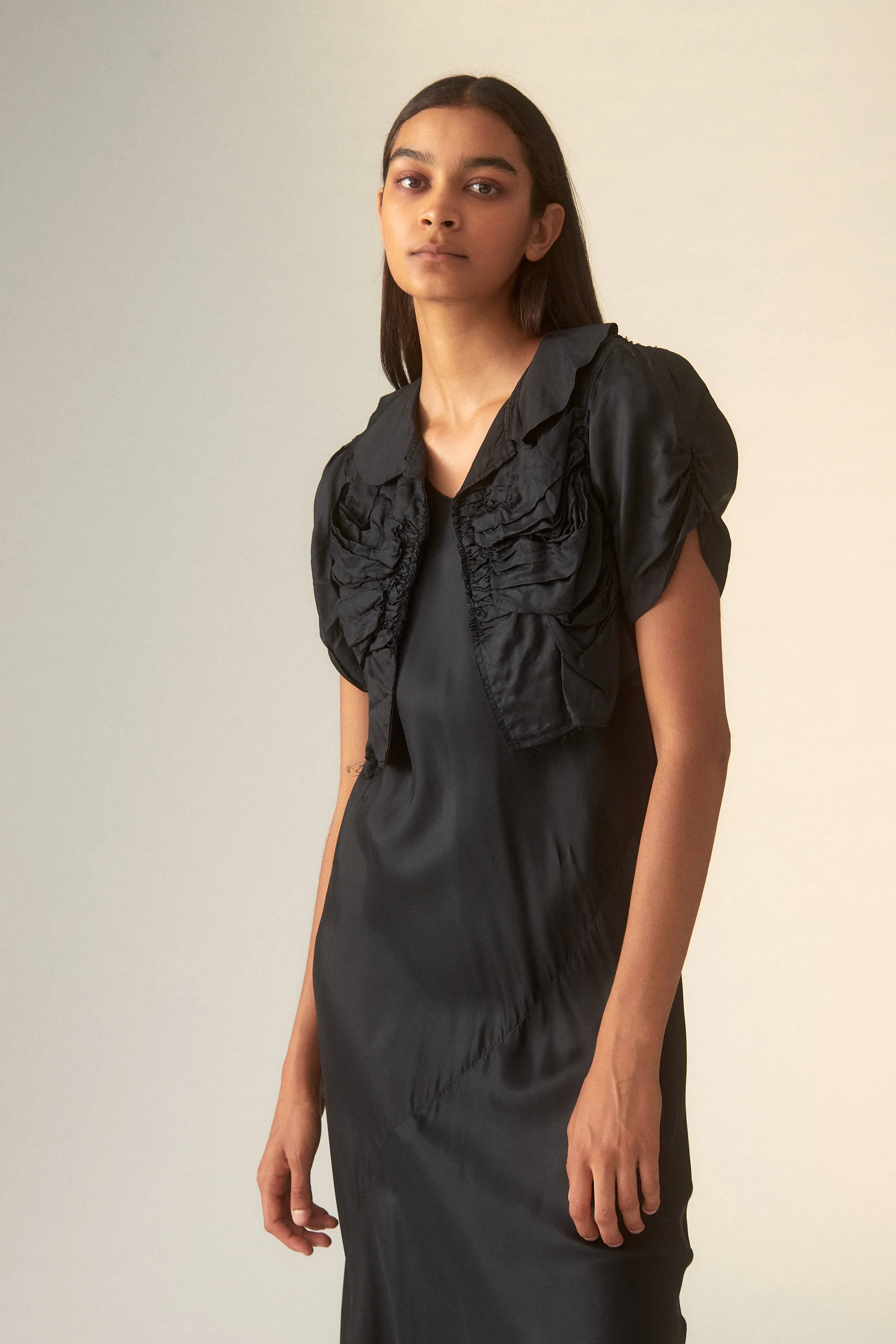 1990s CdG Bias Cut Dress with Ruched Waistcoat