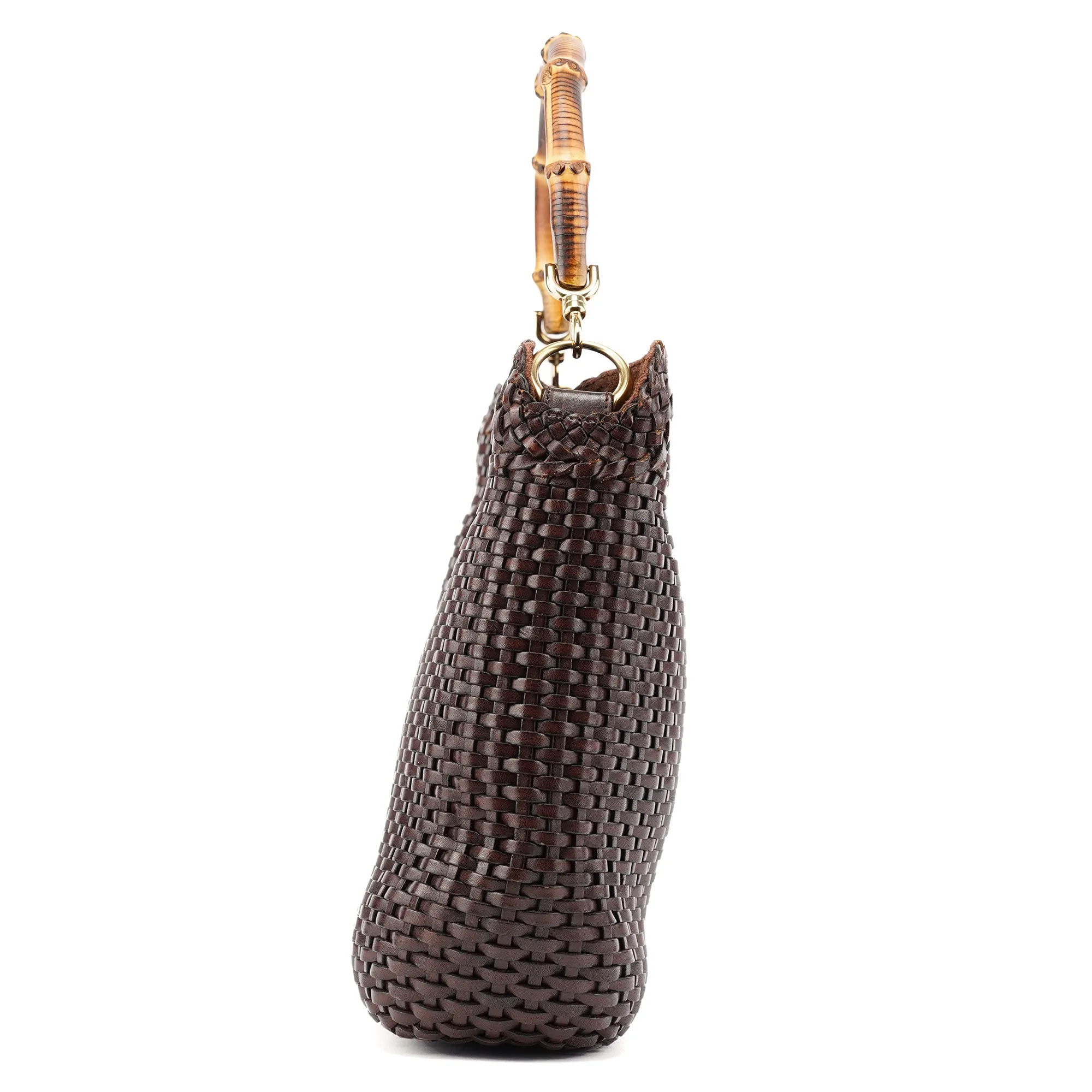 1996 Brown Woven Bamboo Shoulder Bag