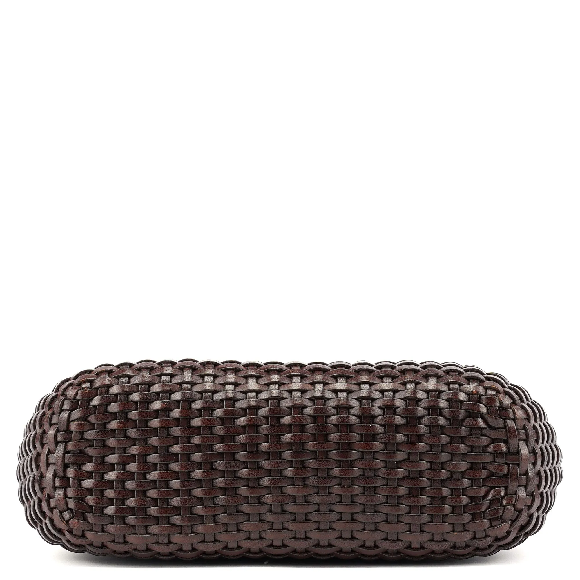 1996 Brown Woven Bamboo Shoulder Bag