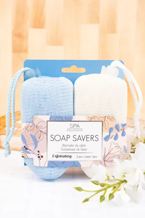 2 Piece Blue and Beige Soap Savers