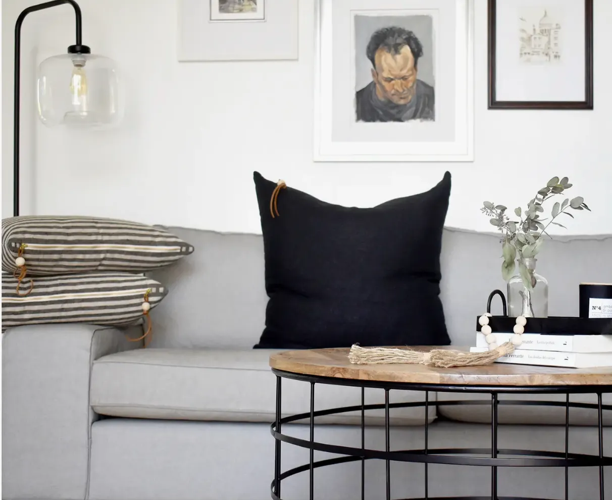 27x27 Black Linen Pillow