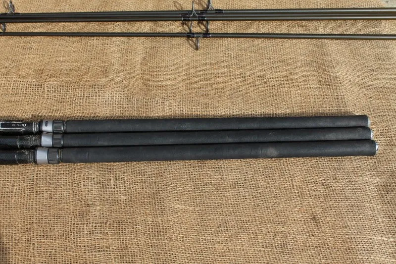 3 x Fox Vario Twin Twip Old School Carbon Carp Fishing Rods. 2.75lb And 3.25lb T/C.