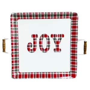 $32.00 min 2 - JOY METAL TRAY W/HANDLES