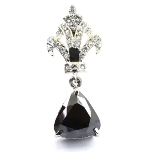 3.50 Ct Trillion Shape Black Diamond Pendant With Diamond Accents. Designer Loop & Great Shine