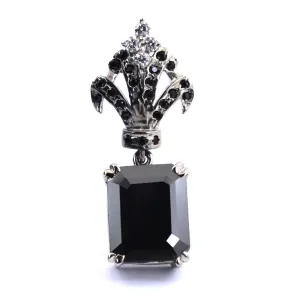 4 Ct Amazing Black Diamond Solitaire Designer Accents Pendant, Great Sparkle & Excellent Luster