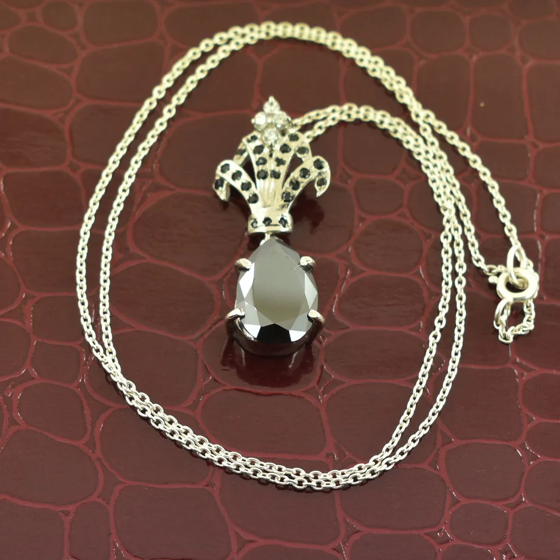 4 Ct Black Diamond Designer Accents Pendant, Great Shine & Amazing Look. AAA Certified!