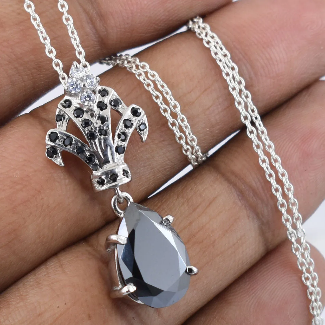 4 Ct Black Diamond Designer Accents Pendant, Great Shine & Amazing Look. AAA Certified!