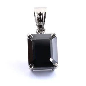 4.50 Ct AAA Certified Black Diamond Solitaire Pendant With Black Accents. Great Brilliance