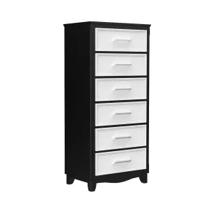 6 drawer chest storage organization for office home decor, java & white
