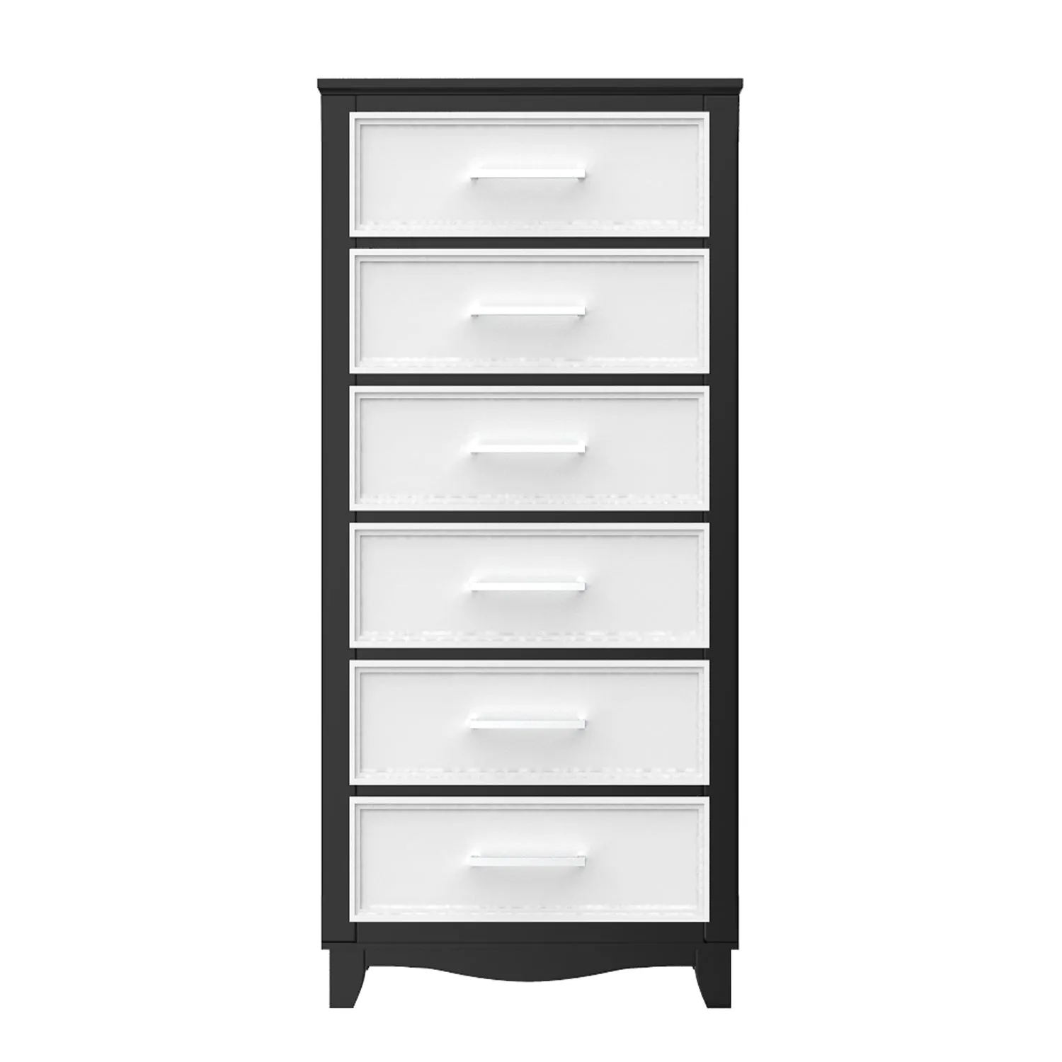 6 drawer chest storage organization for office home decor, java & white