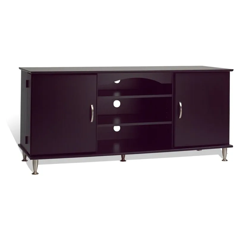 60-inch Plasma TV Stand with Media Storage in Black Finish