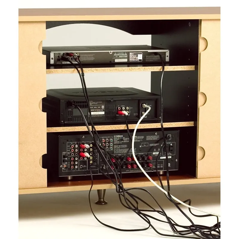 60-inch Plasma TV Stand with Media Storage in Black Finish
