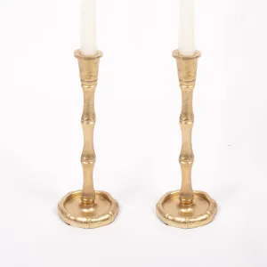 8 Oak Lane - Gold Bamboo Candlestick Set - Small