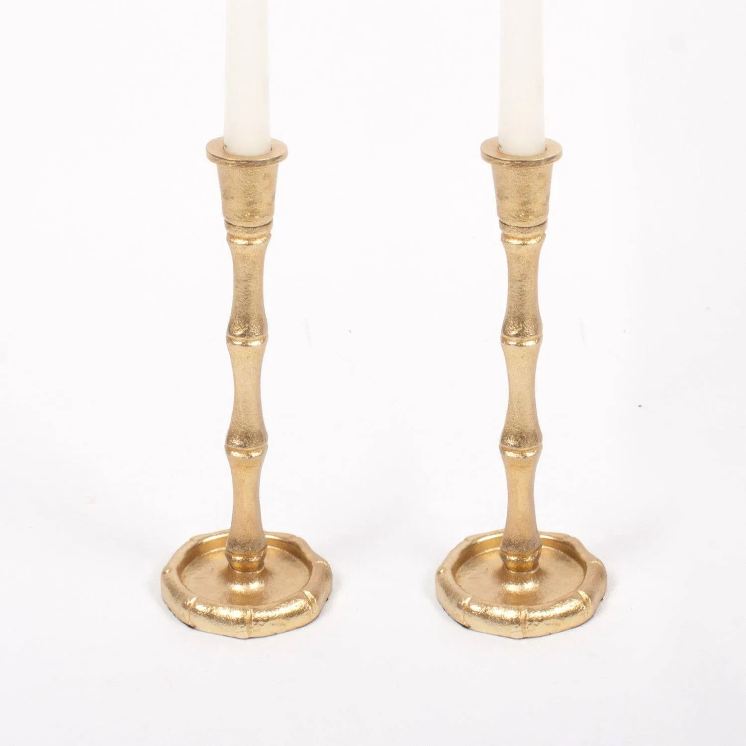 8 Oak Lane - Gold Bamboo Candlestick Set - Small