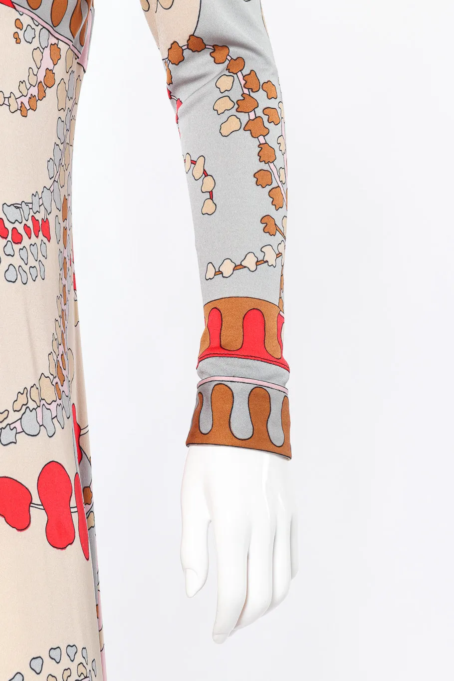 Abstract Splotch Print Silk Dress