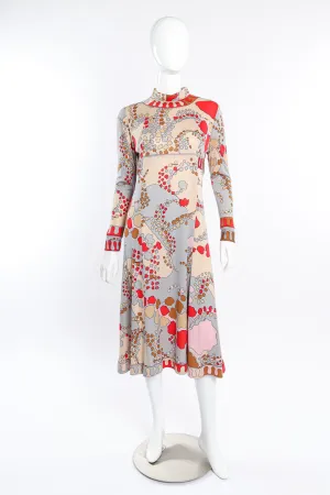 Abstract Splotch Print Silk Dress