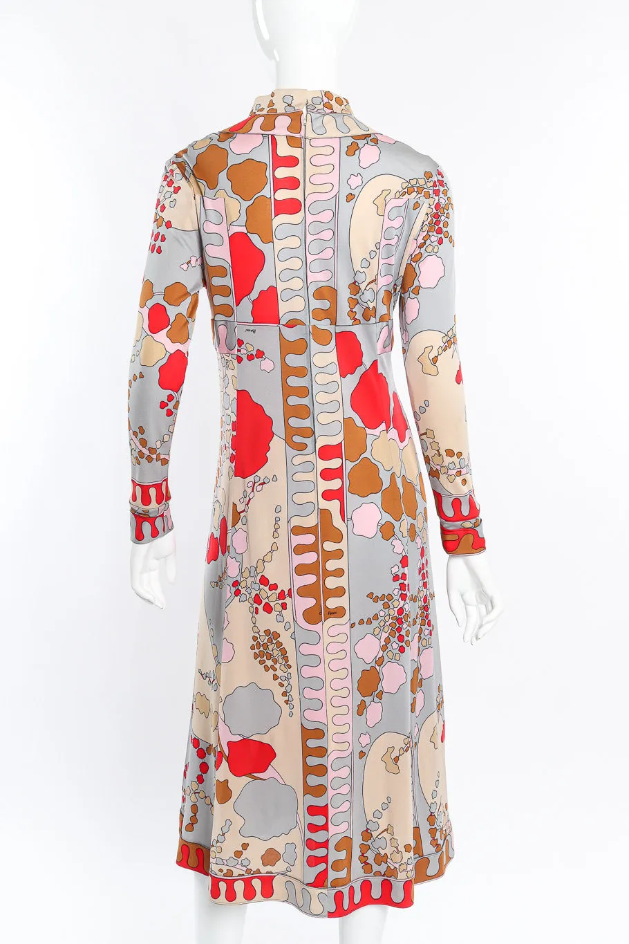 Abstract Splotch Print Silk Dress
