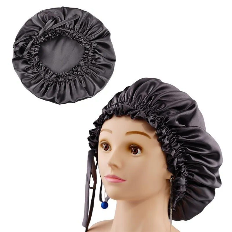 Adjustable silk bonnet Charcoal - Dropshipping