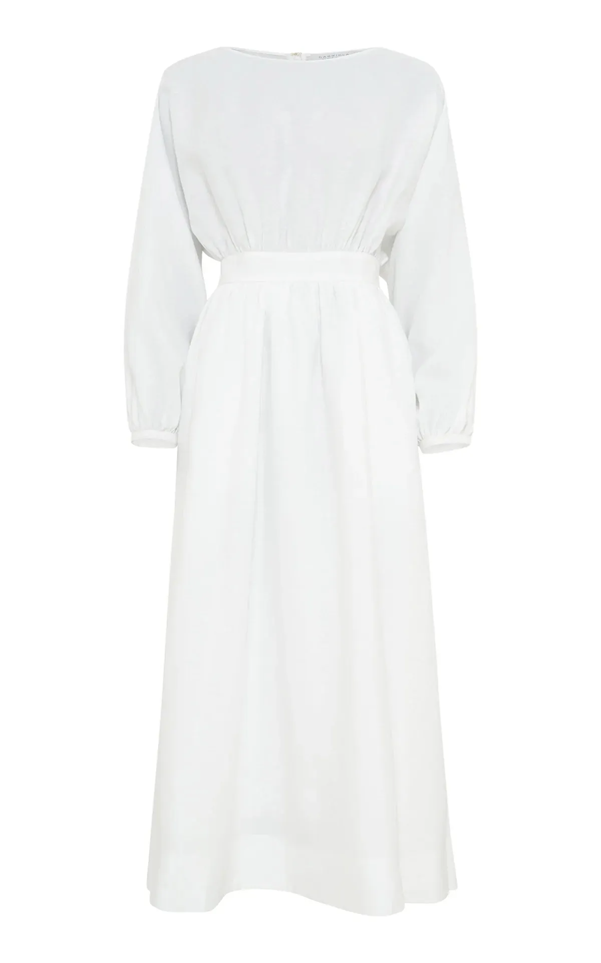 Ahmose Maxi Dress in White Aloe Linen