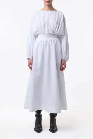 Ahmose Maxi Dress in White Aloe Linen