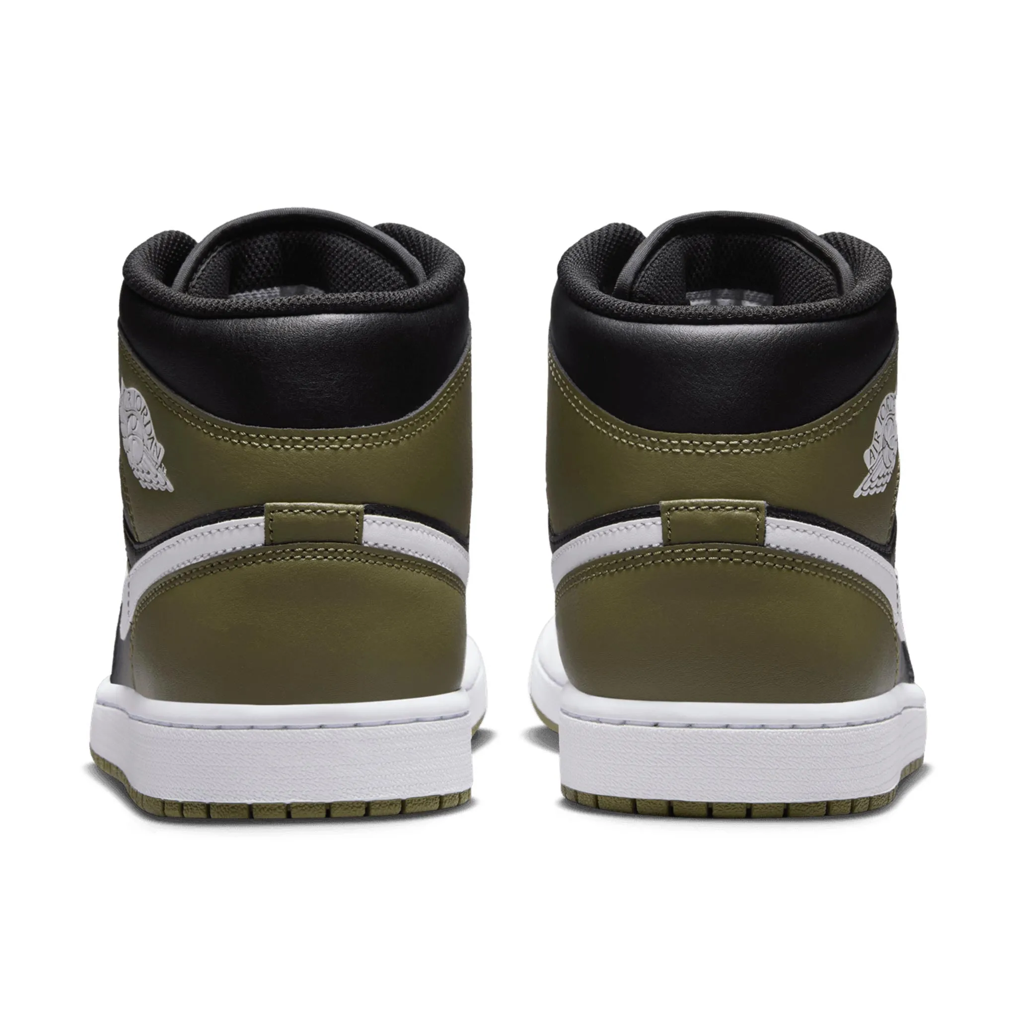 Air Jordan 1 Mid Black/White-Medium Olive-Sail DQ8426-092
