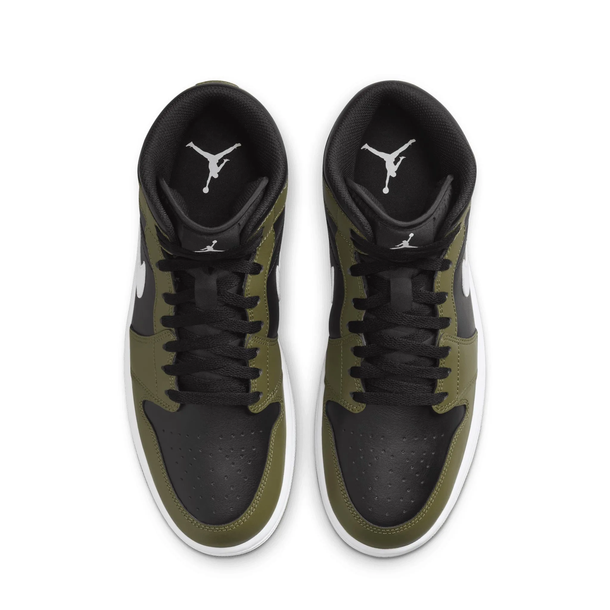 Air Jordan 1 Mid Black/White-Medium Olive-Sail DQ8426-092