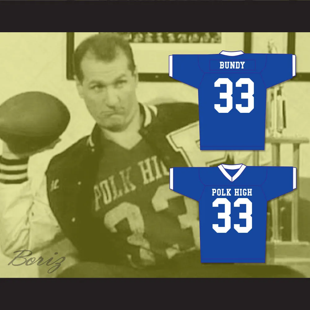 Al Bundy 33 Polk High Football Jersey Married With Children Ed O' Neill Blue with White Trim