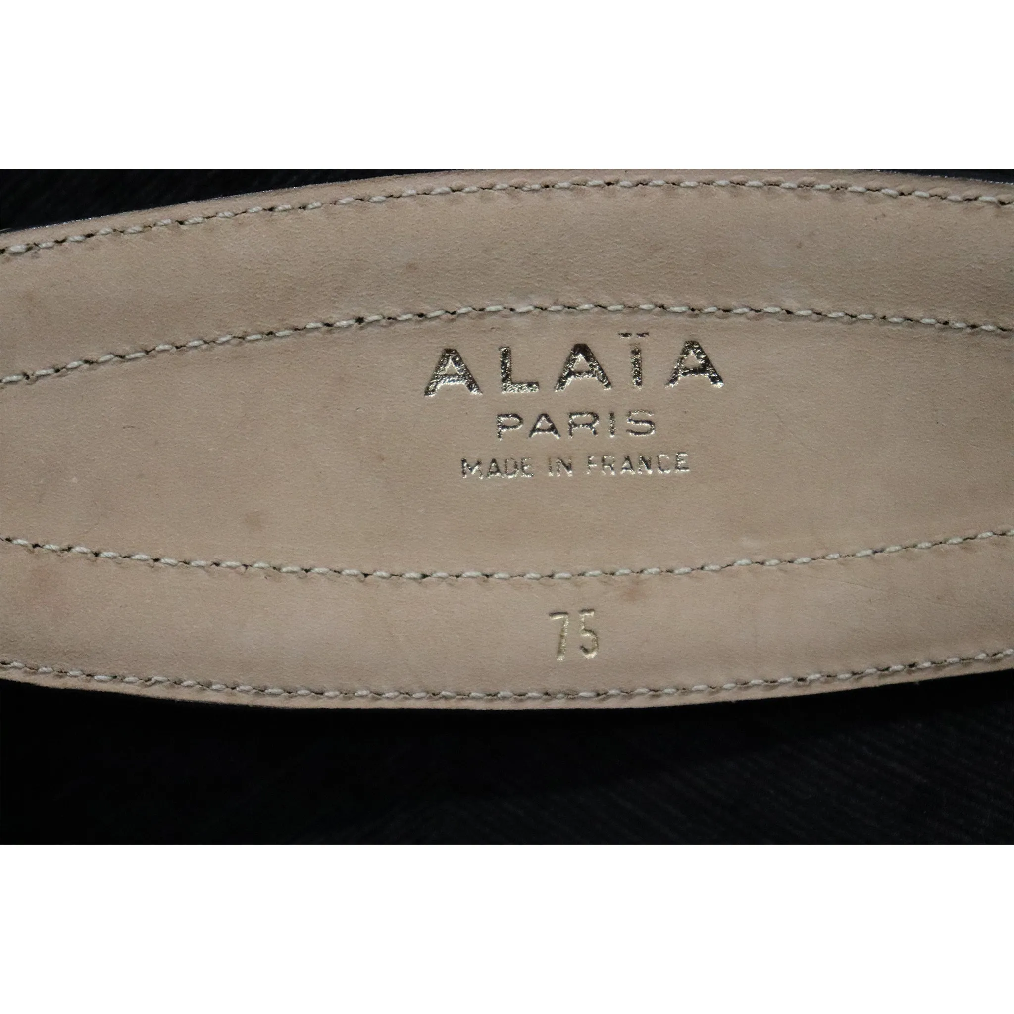 Alaia Olive Green Leather Belt W/ Gold Accents