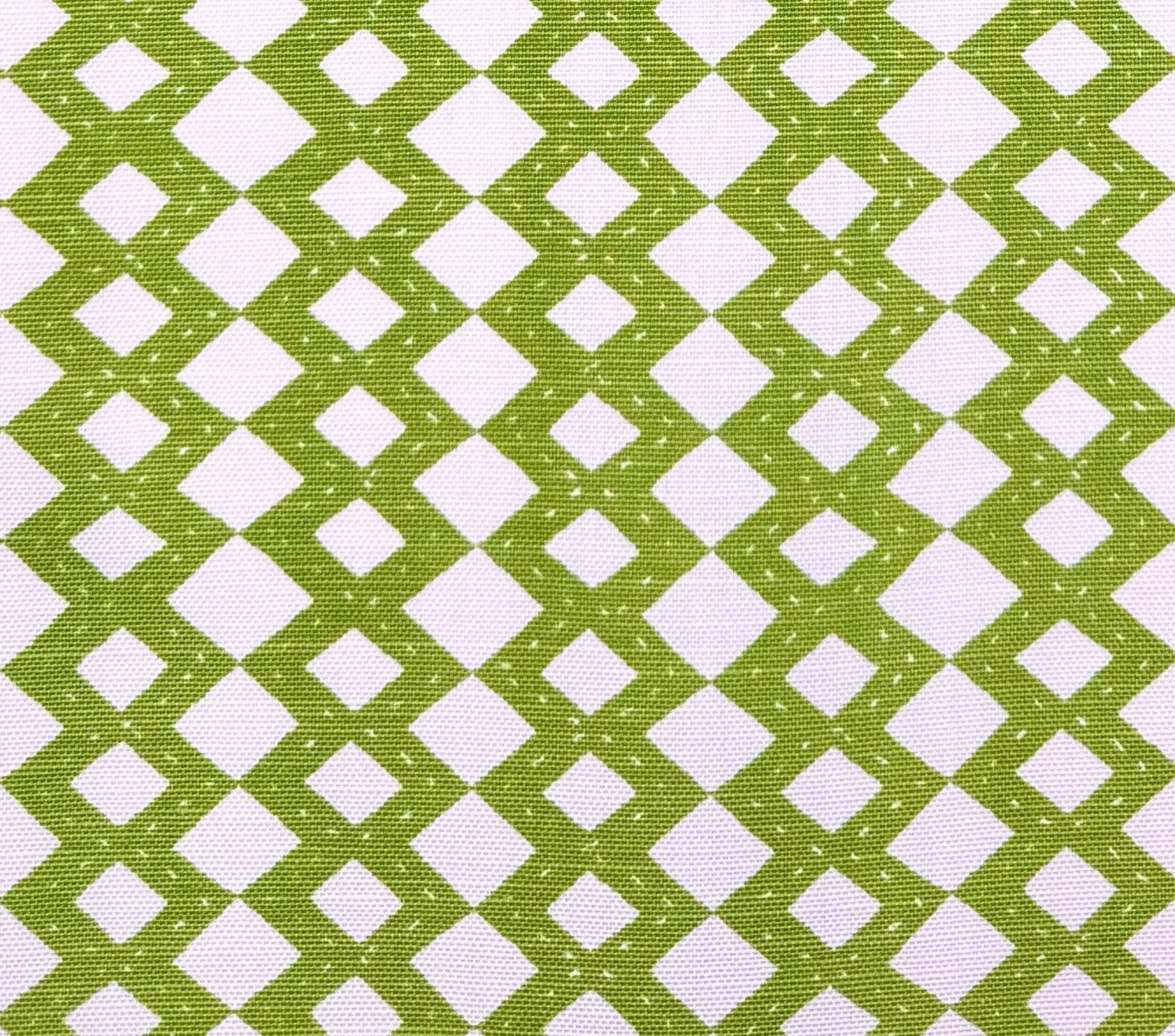 Alan Campbell Fabric: Handstitch - Custom Lime on White Belgian Linen / Cotton