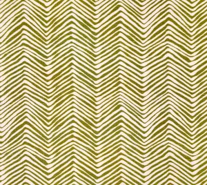 Alan Campbell Fabric: Petite Zig Zag - Custom Jungle Green on Tinted Linen / Cotton