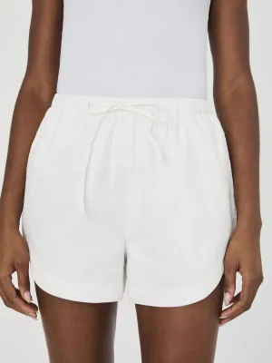 Alexis Cotton Drawstring Shorts in Summer White