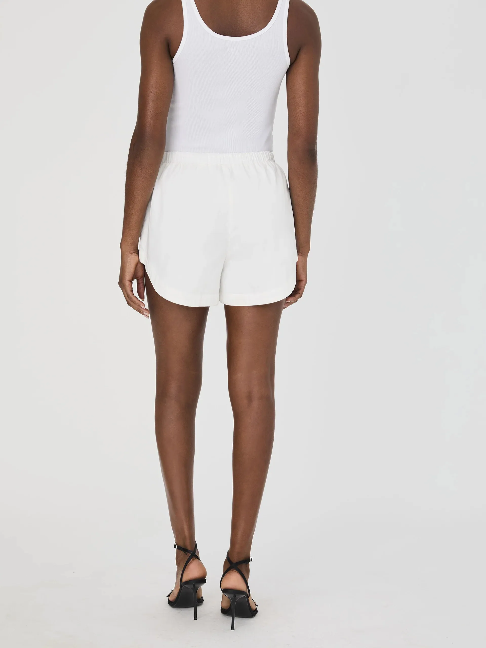 Alexis Cotton Drawstring Shorts in Summer White