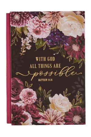 All Things Burgundy Floral Quarter-Bound Journal