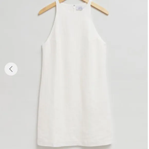 &amp; Other Stories White Linen A-Line Dress - Size 8