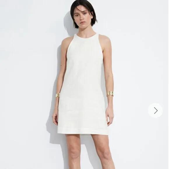 &amp; Other Stories White Linen A-Line Dress - Size 8
