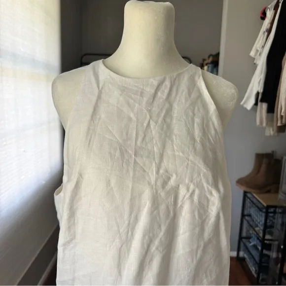 &amp; Other Stories White Linen A-Line Dress - Size 8