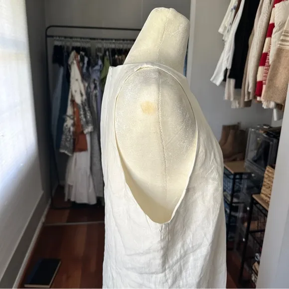 &amp; Other Stories White Linen A-Line Dress - Size 8