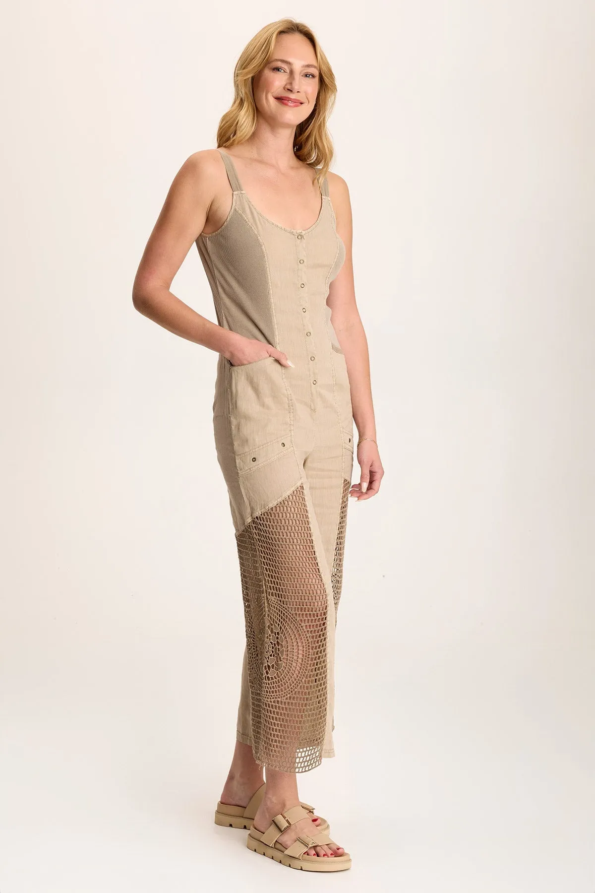 Anamita Linen/Crochet Jumpsuit