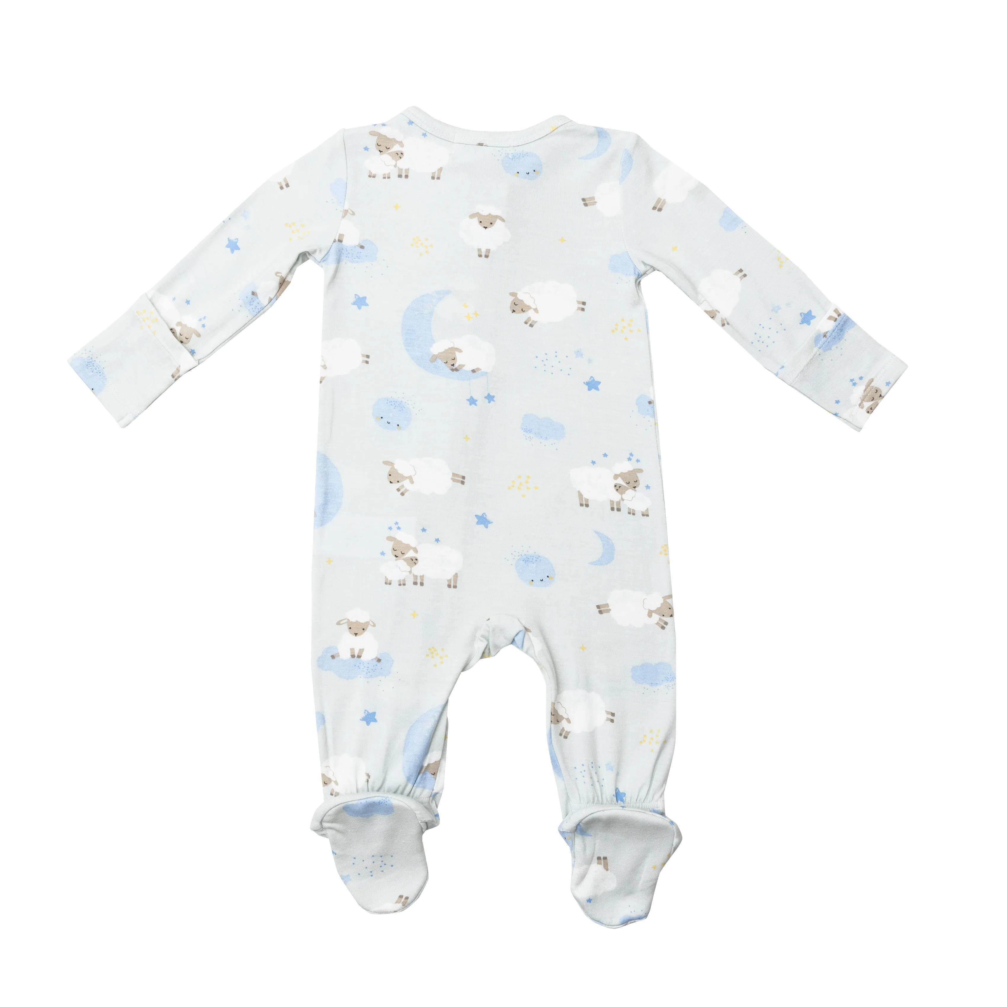 Angel Dear Baby Sheep Blue Footie with Zipper