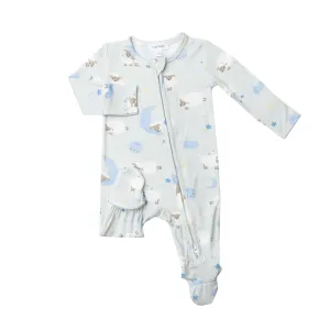Angel Dear Baby Sheep Blue Footie with Zipper