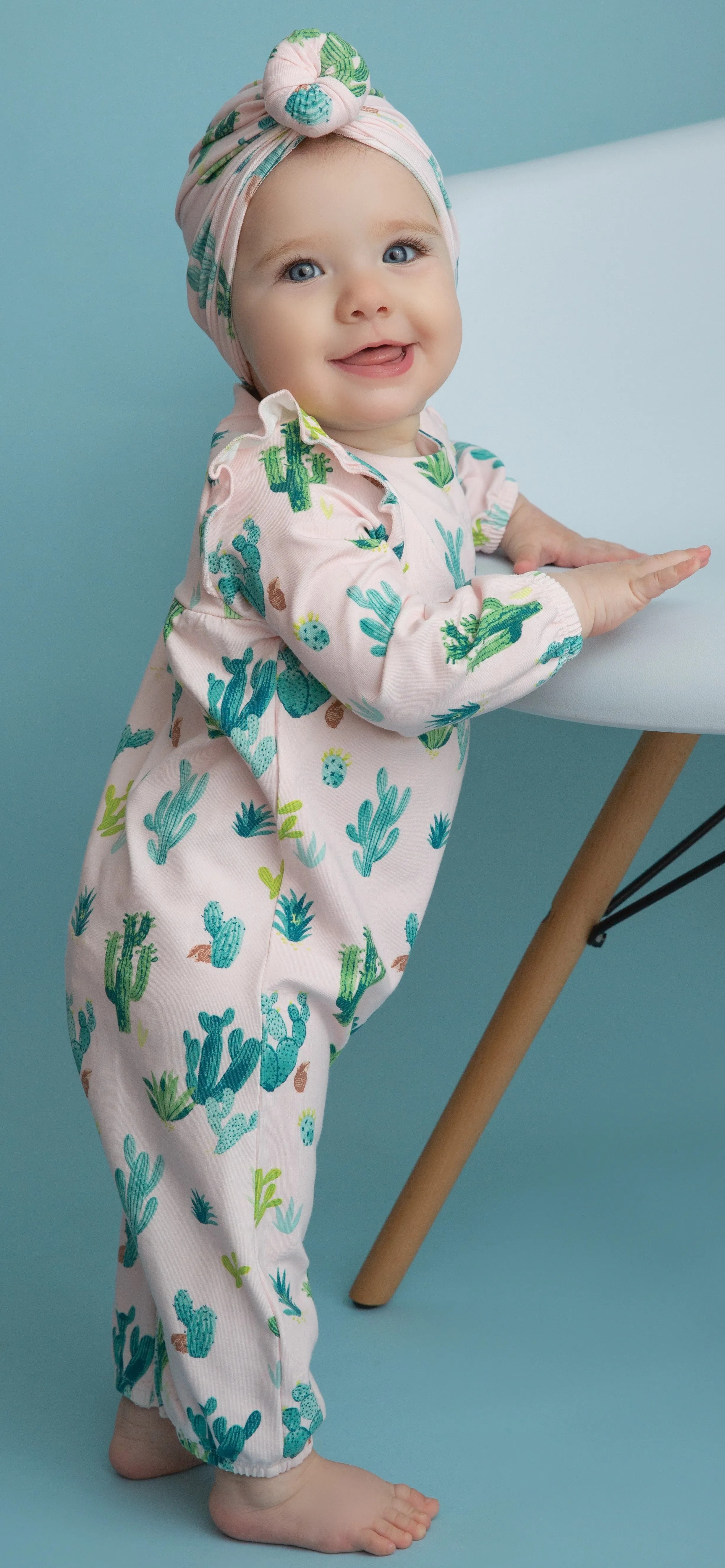 Angel Dear Cactus Pink Ruffle Sleeve Romper