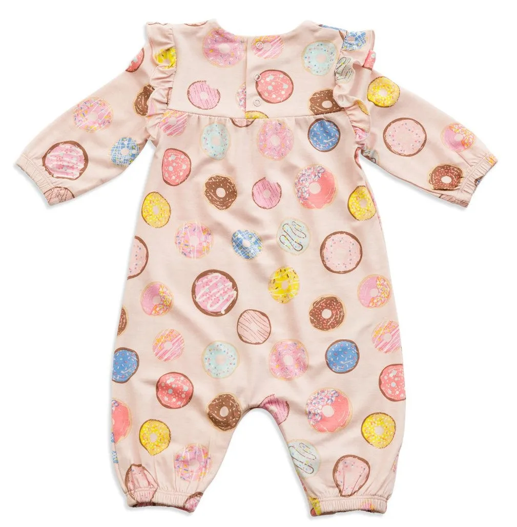 Angel Dear Donuts Bamboo Ruffle Sleeve Romper